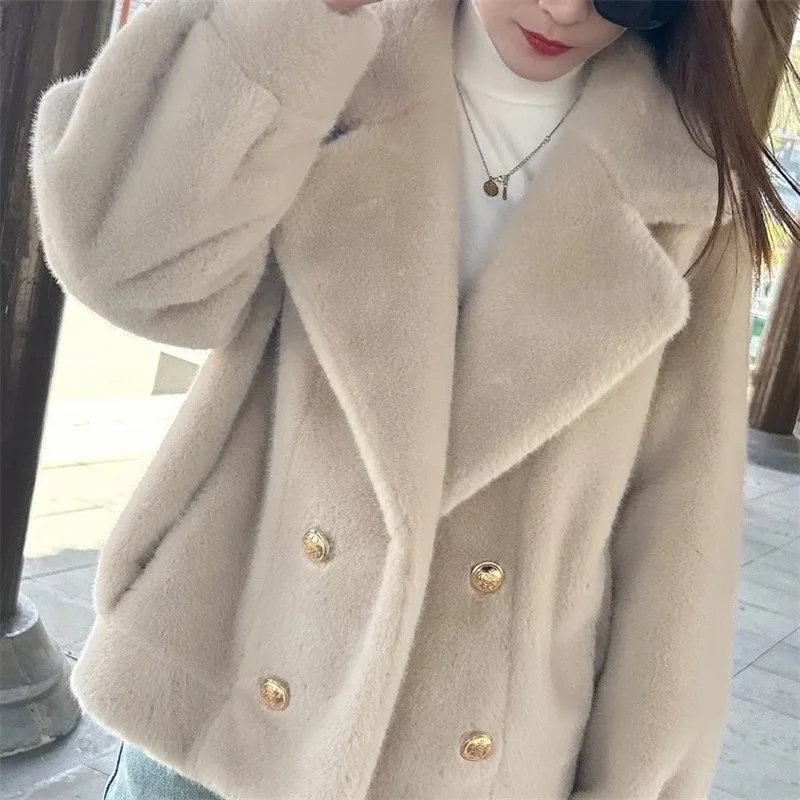 2025 New Mink Fur Coat Autumn Winter Thick Fur Integrated European Mink Versatile Short Coat