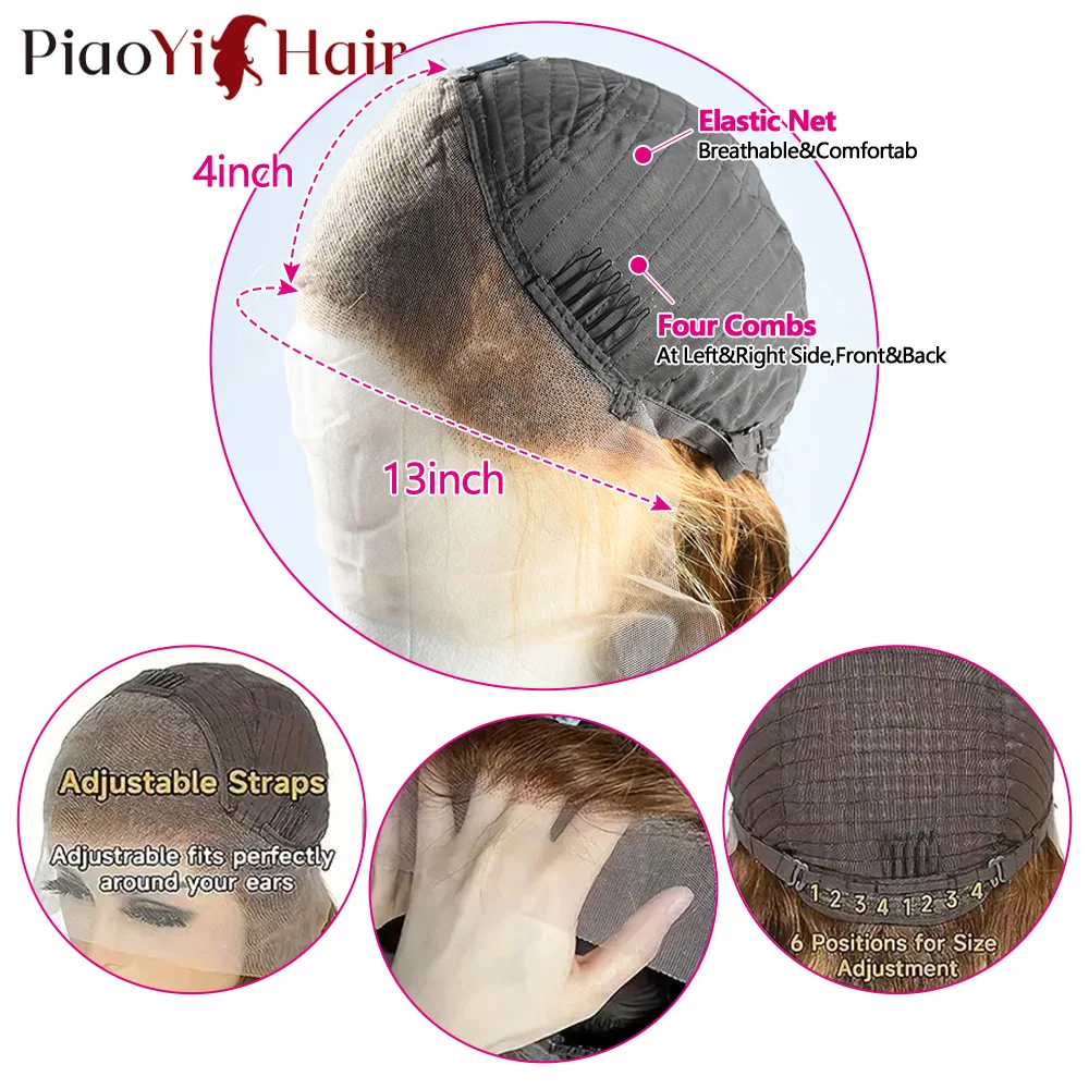 Highlight 13X4 Hd Lace Front Body Pruik Menselijk Haar Braziliaans Menselijk Haar P4/27 Kleur Pruiken Voor Vrouwen Full Body Wave Lace Frontale Pruik