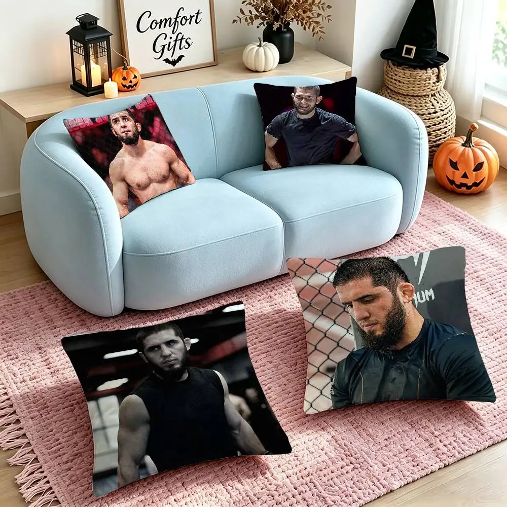 Dagestani Eagle Islam Makhachev Pillow Case Square Double-Sided Sofa Cushion Cover Bedroom Bedside Pillow