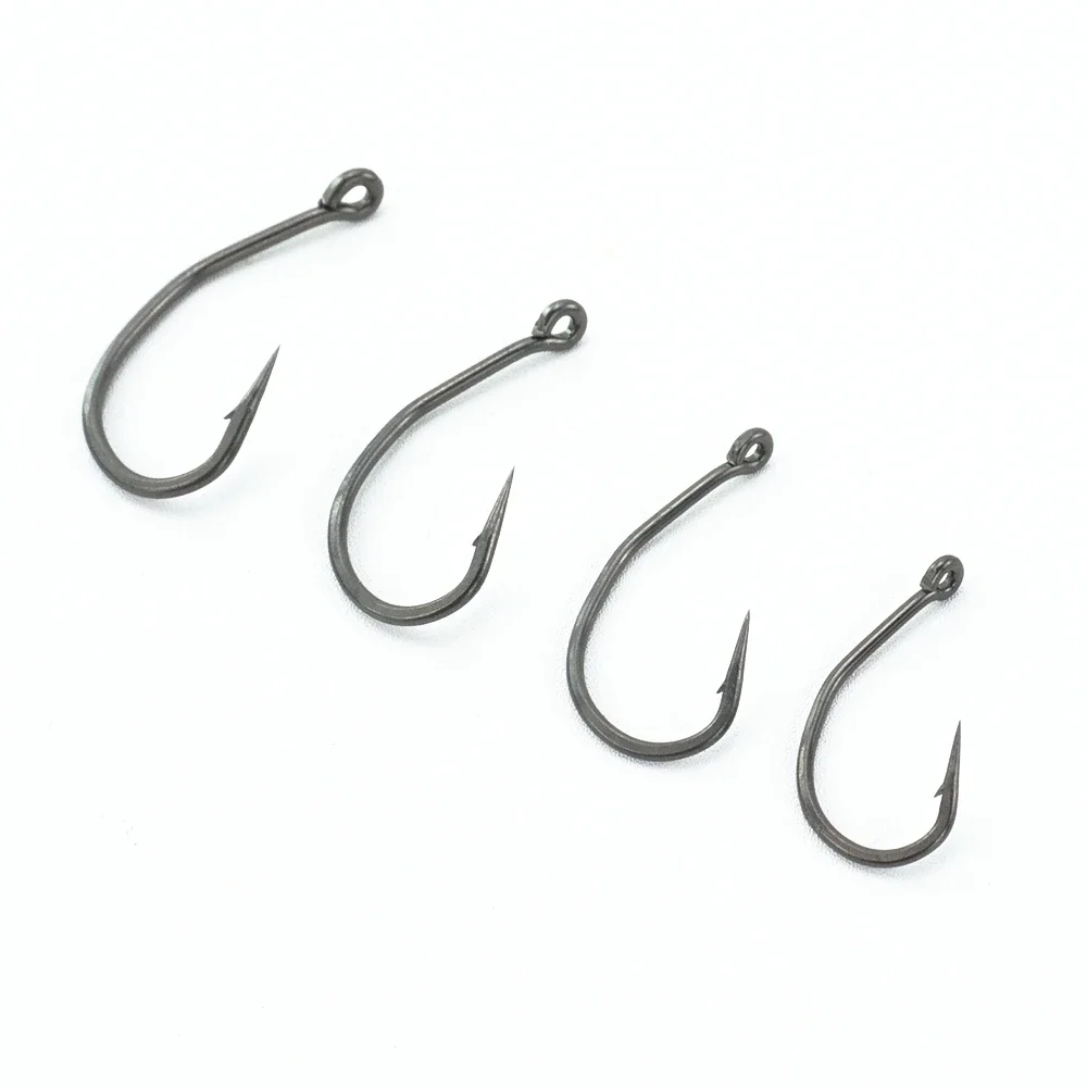 Hirisi 50x Fish Hook PTFE Coated Barbed Fishing Hooks Terminal Tackle 8023 Fishing Accessories