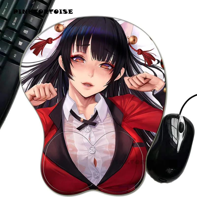 

PINKTORTOISE Anime Jabami yumeko kakegurui MOUS MAT PAD 3D Chest Silicone Wrist Rest Mouse Pad notebook PC playmat