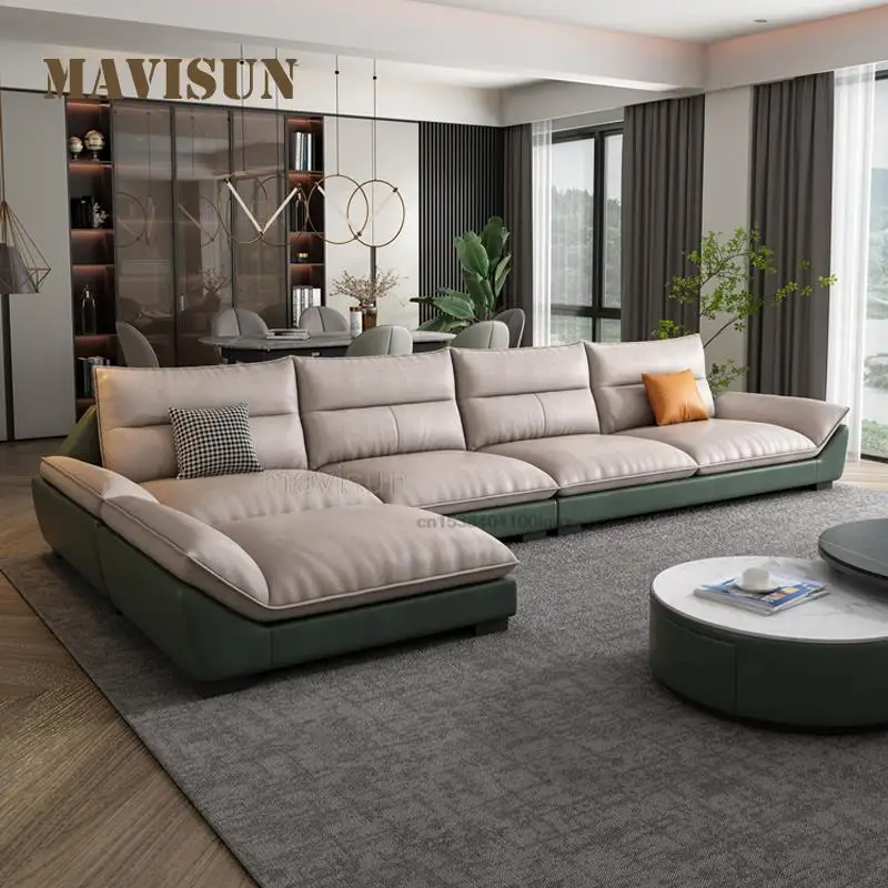 

Light Luxury Technology Cloth Sofa Nordic Modern Living Room Size Apartment Creative Color Matching Chaise Combination Latex