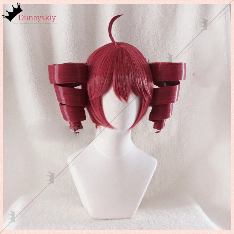 Anime Kasane Teto Cosplay Costumes Women Cute Red Ponytail Wig High Heat Resistant Hair Teto Role-playing Wig Long Curly Hair