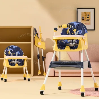 Draagbare baby-eetkamerstoel Multifunctionele opvouwbare kindereetkamerstoel Baby Home Eettafel en stoel in hoogte verstelbaar