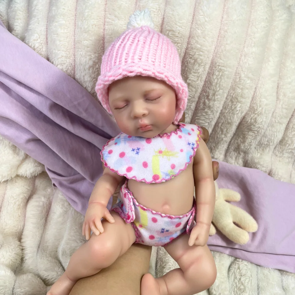 

13 Inch Painted Mini Reborn Silicone Baby Doll Luna Original Girl Full Solid Silicone Washable Doll Toy Christmas Gift