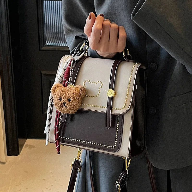 حقائب ظهر للسيدات من الجلد الياباني على شكل دمية دب على طراز Preppy لطيفة وحلوة ذات سعة كبيرة وحقائب مدرسية رقيقة عالية الجودة للمدرسة #3