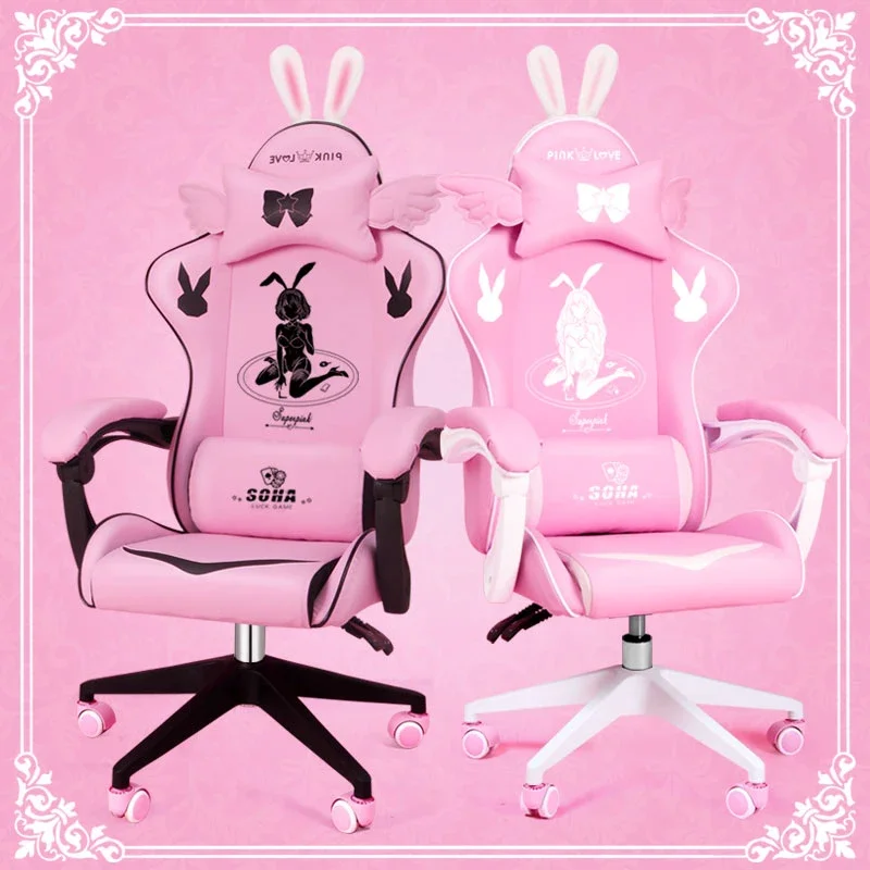 for Pink gaming chair High-quality girls cartoon home live Gamer chair