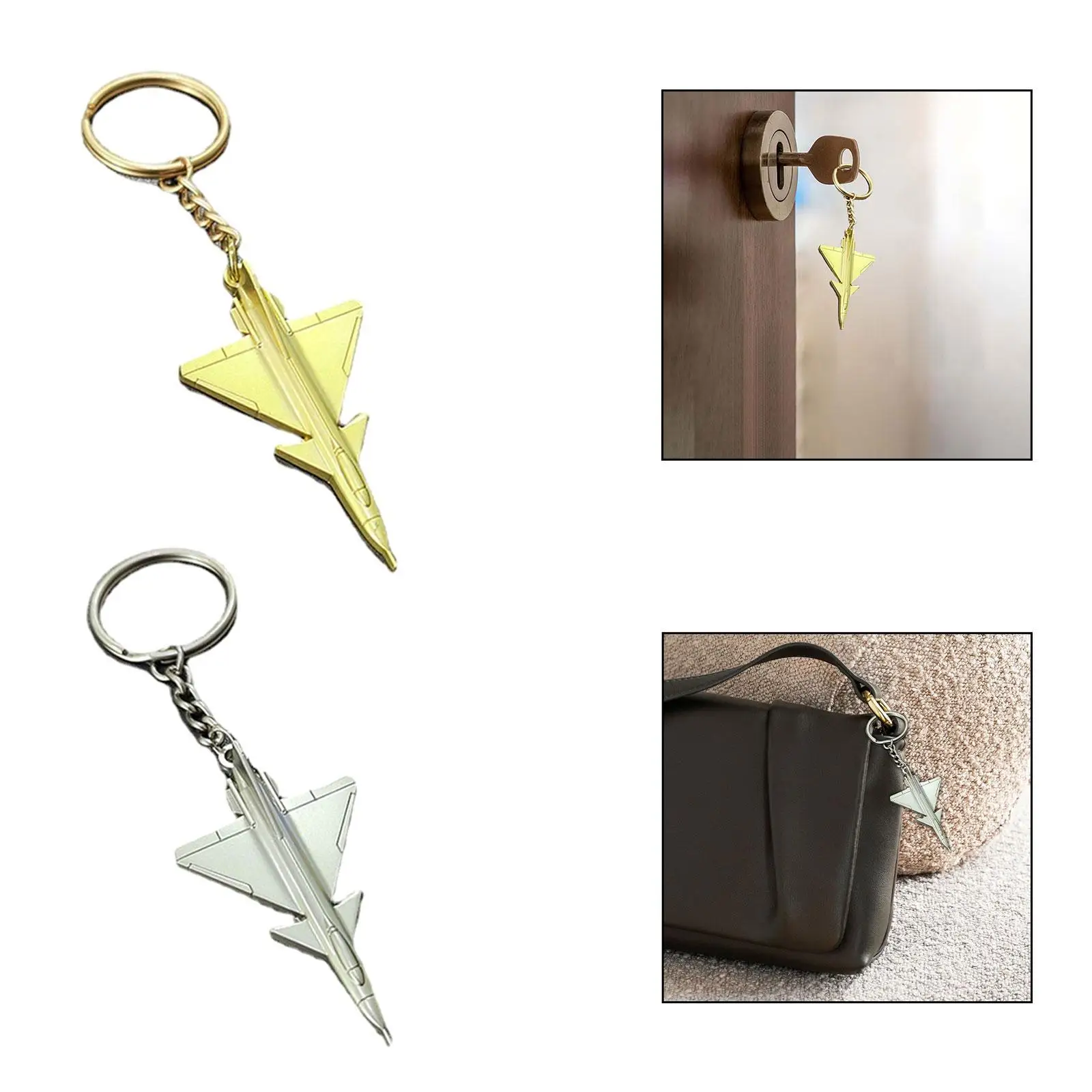 J-10 Fighter Jet Keychain Bags Decoration Ornament Collection Creative Metal Airplane Keychain for Boys Men Kids Wallet Purse