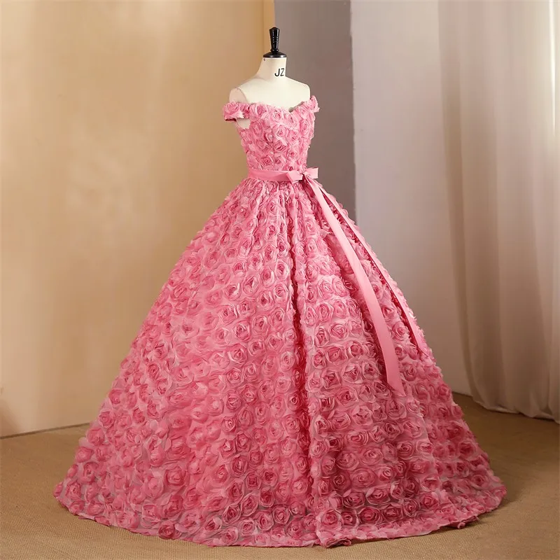 Sonhar-Vestidos de Quinceañera de flores dulces, vestido de baile elegante, fiesta de cumpleaños, graduación, vestido Formal, nuevo, 2024