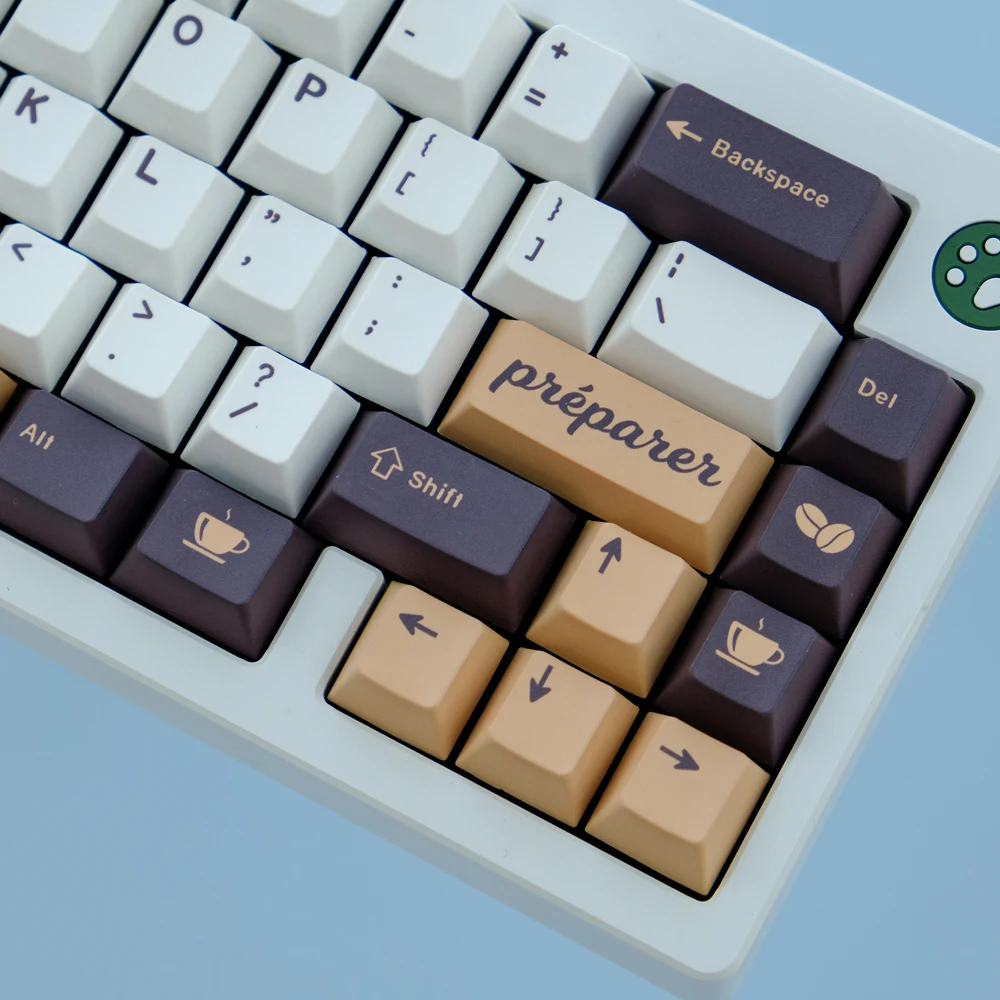 129 Keys GMK Coffee Keycaps Cherry Profile Keycap PBT Dye Sublimation Keycaps For MX Switch Mechanical Keyboard 1.75U Shift