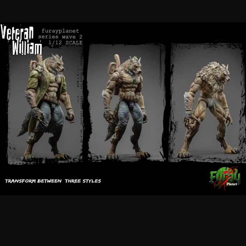 1/12 Scale FuRay Planet Mu-Fp002 Werewolf Vereran William Action Figure 20cm Model Anime Figure Doll Toys Birthday Gift In Stock