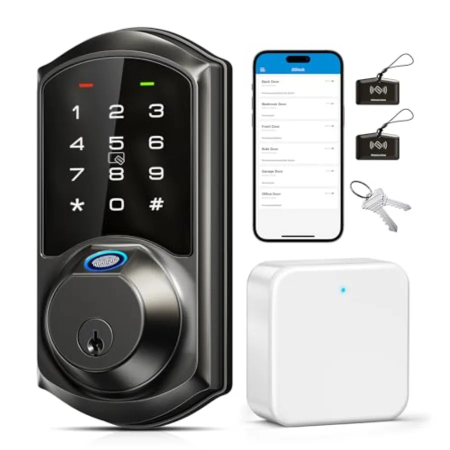 

Умный Wi-Fi замок с отпечатком пальца для входной двери, 7-в-1, безключевой доступ, электронный цифровой замок с управлением через приложение