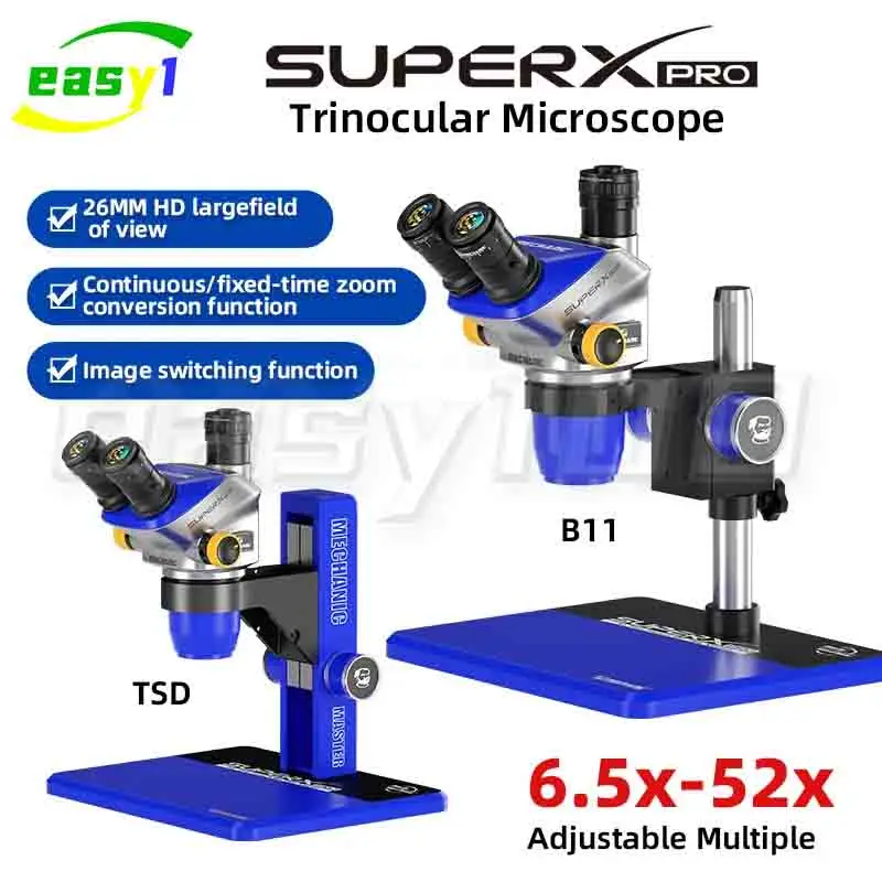MECHANIC SUPER X Pro-B11/TSD Trinocular Microscop Continuous Zoom
