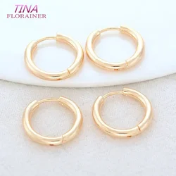 6PCS 17MM 21MM 24K Gold Color Brass Round Earrings Hoops High Quality Jewelry Making Supplies Diy Findings Accessories