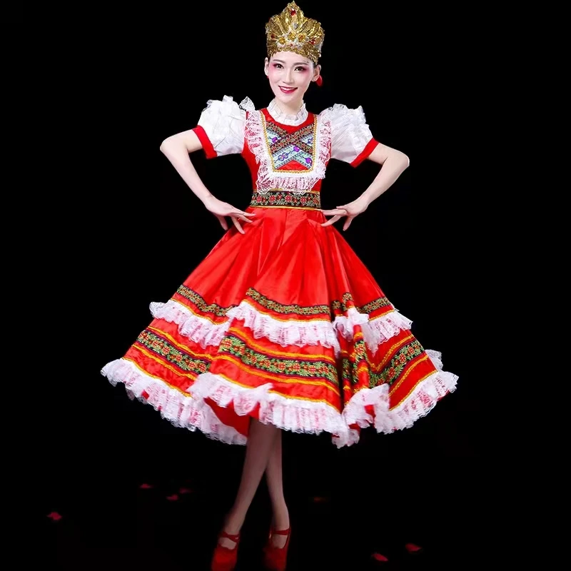 Classical Elegant Traditional Russian Dance Costume Dress European Princess Stage Dresses Mongolia Stage Performance Clothing