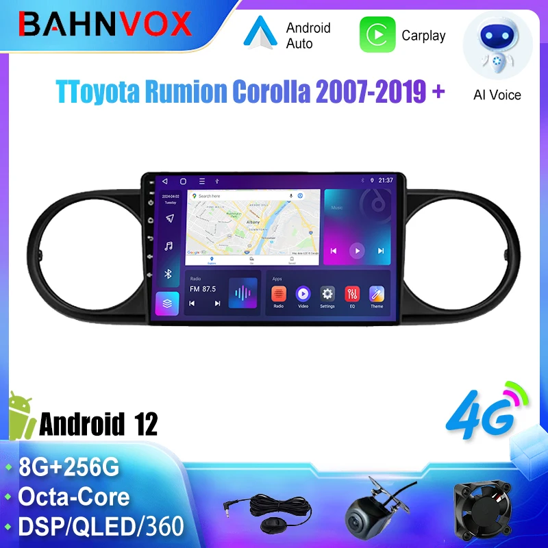 Android Car Radio GPS Navigation Multimedia Video Player for Toyota Rumion Corolla 2007 2019 Stereo Tape Recorder Screen Carplay