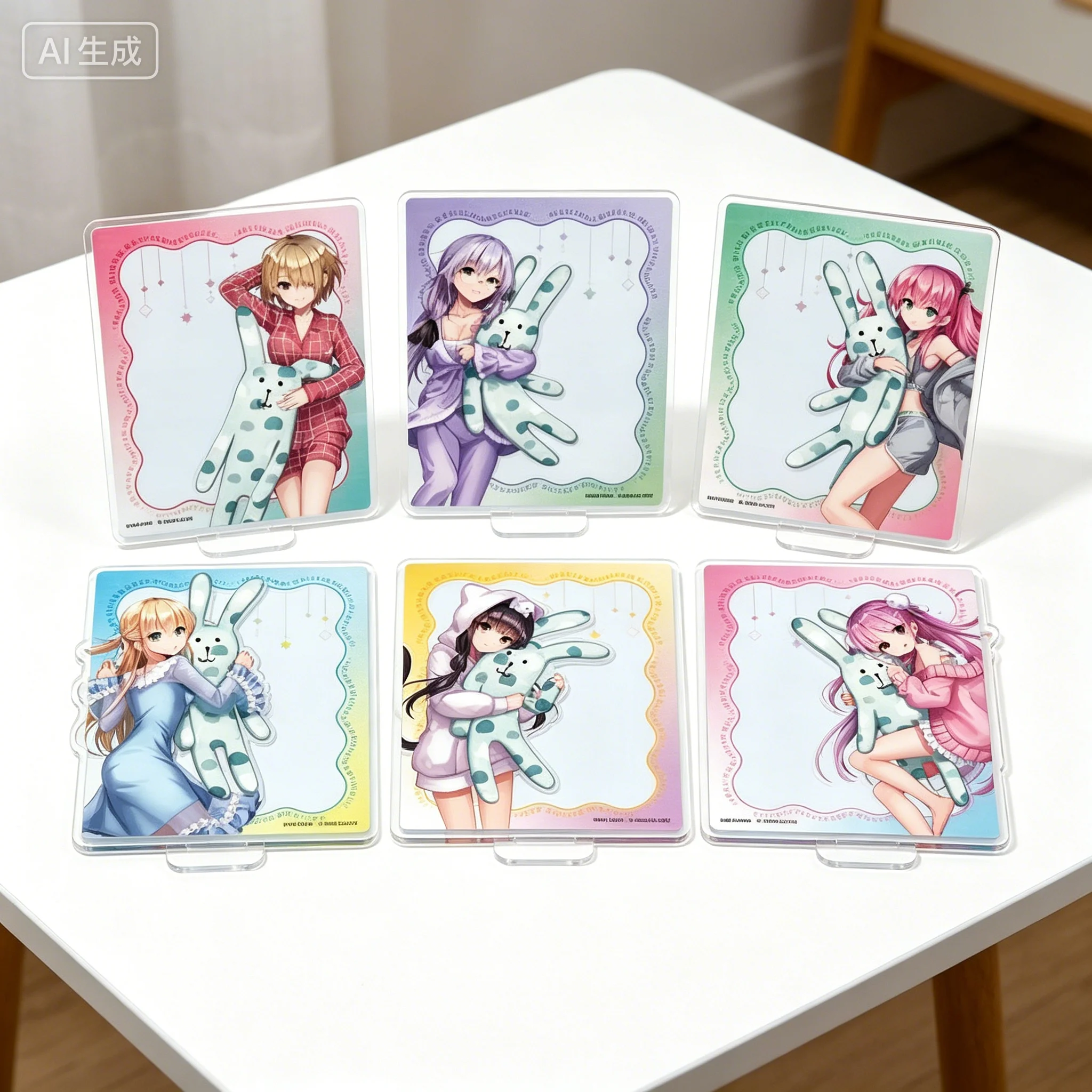 Anime Heaven Burns Red Tama Kunimi - Soporte acrílico rectangular, llaveros, adorno de escritorio, regalos para fans