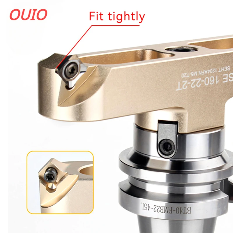 OUIO AP SE Milling Cutters Tools KM12 400R 50 22 27 Right-angle Two-edged Bridge Type Aluminum Alloy Milling Cutter Cutter Head