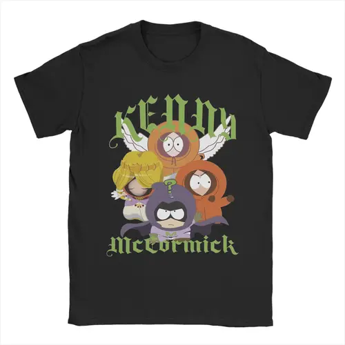 Kenny McCormick Souths Parks Camisetas para hombres y mujeres Camiseta divertida de algodón puro Camisetas de cuello redondo Camisetas de manga corta Idea de regalo