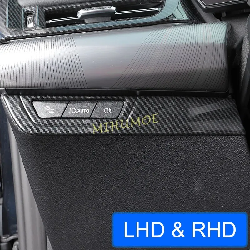 Carbon Fiber Car Center Console Head Light Headlight Switch Button Cover Frame Trim For BMW X1 iX1 X2 iX2 2024 2025 2026 LHD&RHD