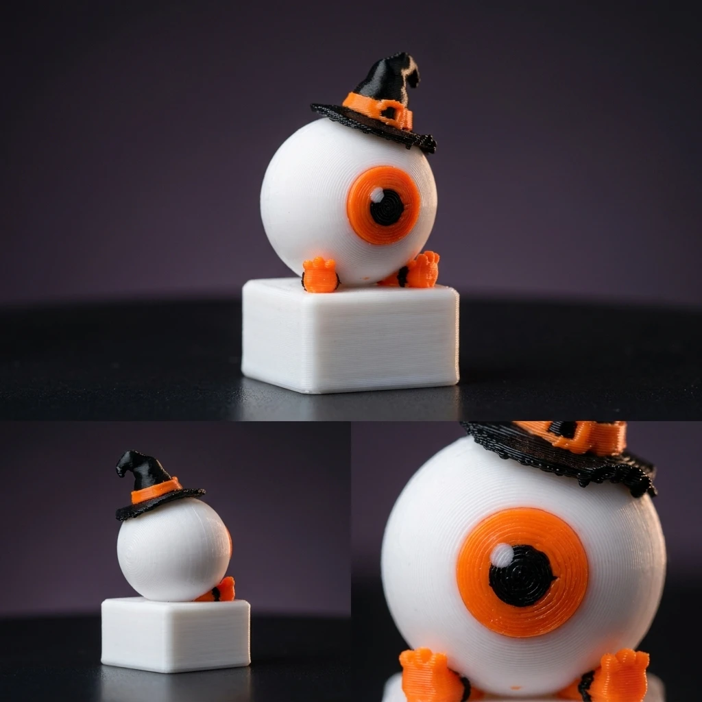 Halloween Eyeball Artisan Keycap 3D Printed Witch Hat Eye Cap for Cherry MX Switch Mechanical Gaming Keyboard Gift Decor