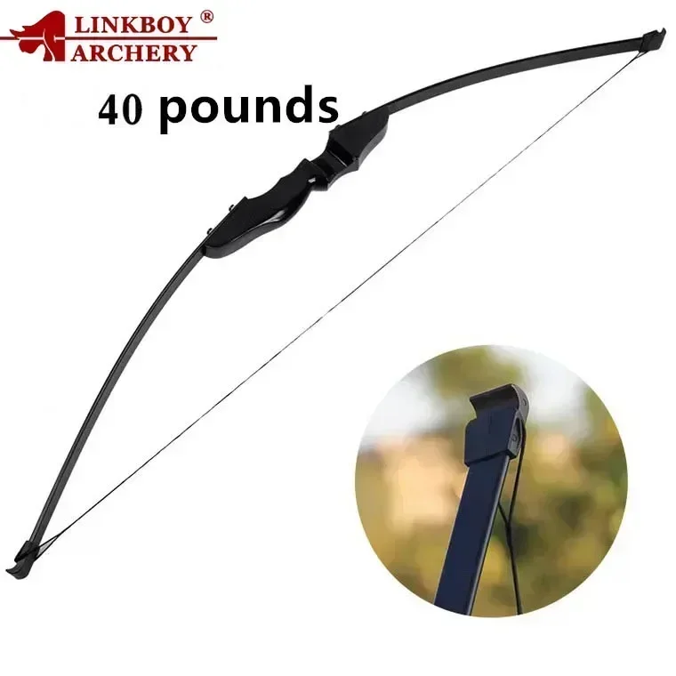 1PCS Archery 40 Lbs Archery Bow Powerful Recurve Bow for Right Hand Outdoor Hunting Shooting Traditional Long Bow