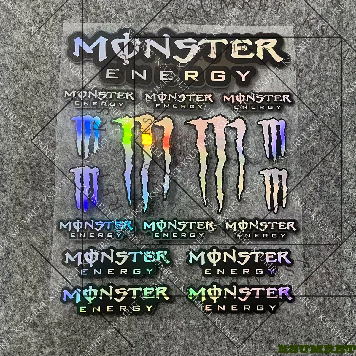 ملصق ليزر مونستر للطاقة ملصق شعار خزان خوذة الدراجة النارية