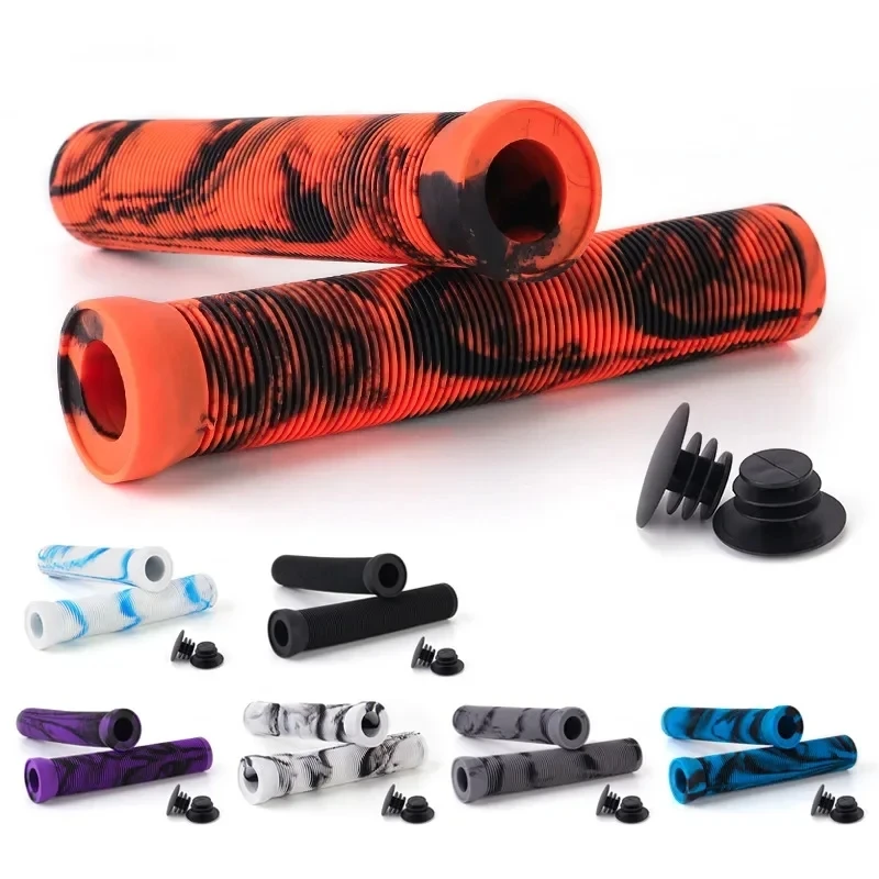 165mm Bicycle Handlebar Long Grips Shockproof Scooter Bike Cuffs Rubber Anti-Slip MTB Handle Cover Soft Gauntlets Cycling Parts