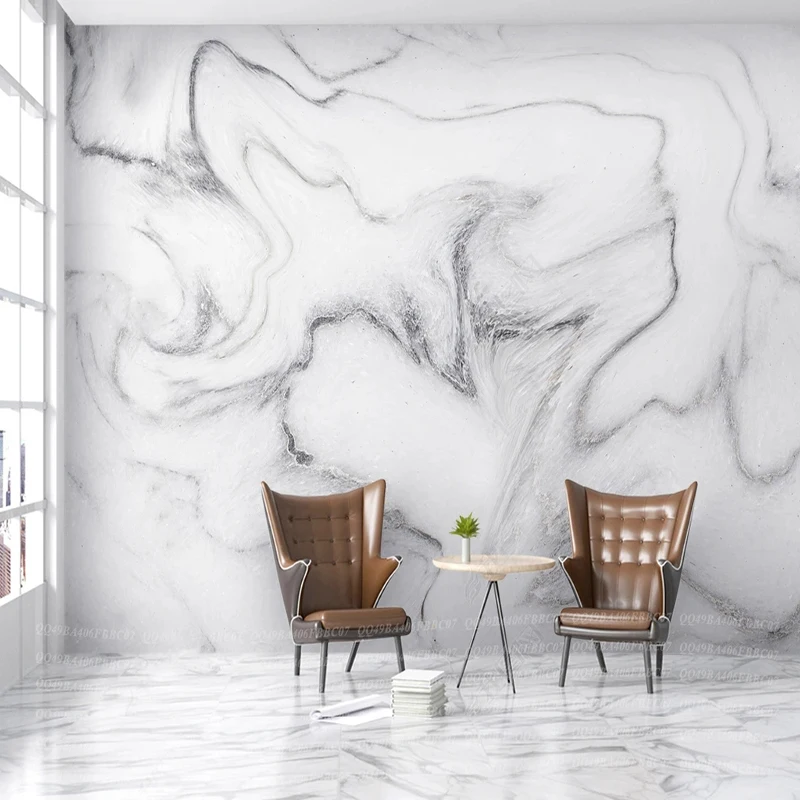 

Custom Any Size Mural Wallpaper Nordic Fresh Marble Texture Gray Fresco Restaurant Cafe Background Wall Decor Papel De Parede 3D