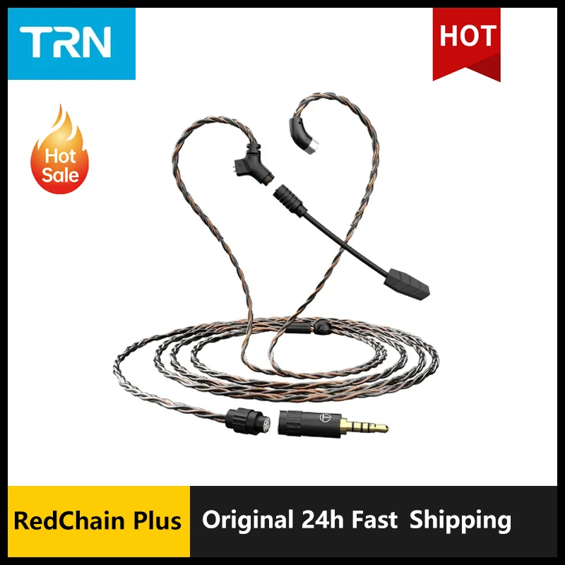 TRN RedChain Plus Gramr Cable de actualización de auriculares para juegos con micrófono desmontable 3,5mm 1,2 M/2M auriculares TRN tienda Original