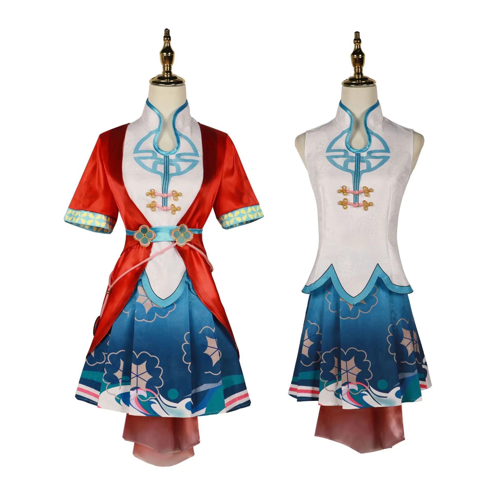 XiShi Cosplay Anime Game Honor of Kings New Skin Chinese Style Red Cheongsam Cos Costume Full Set