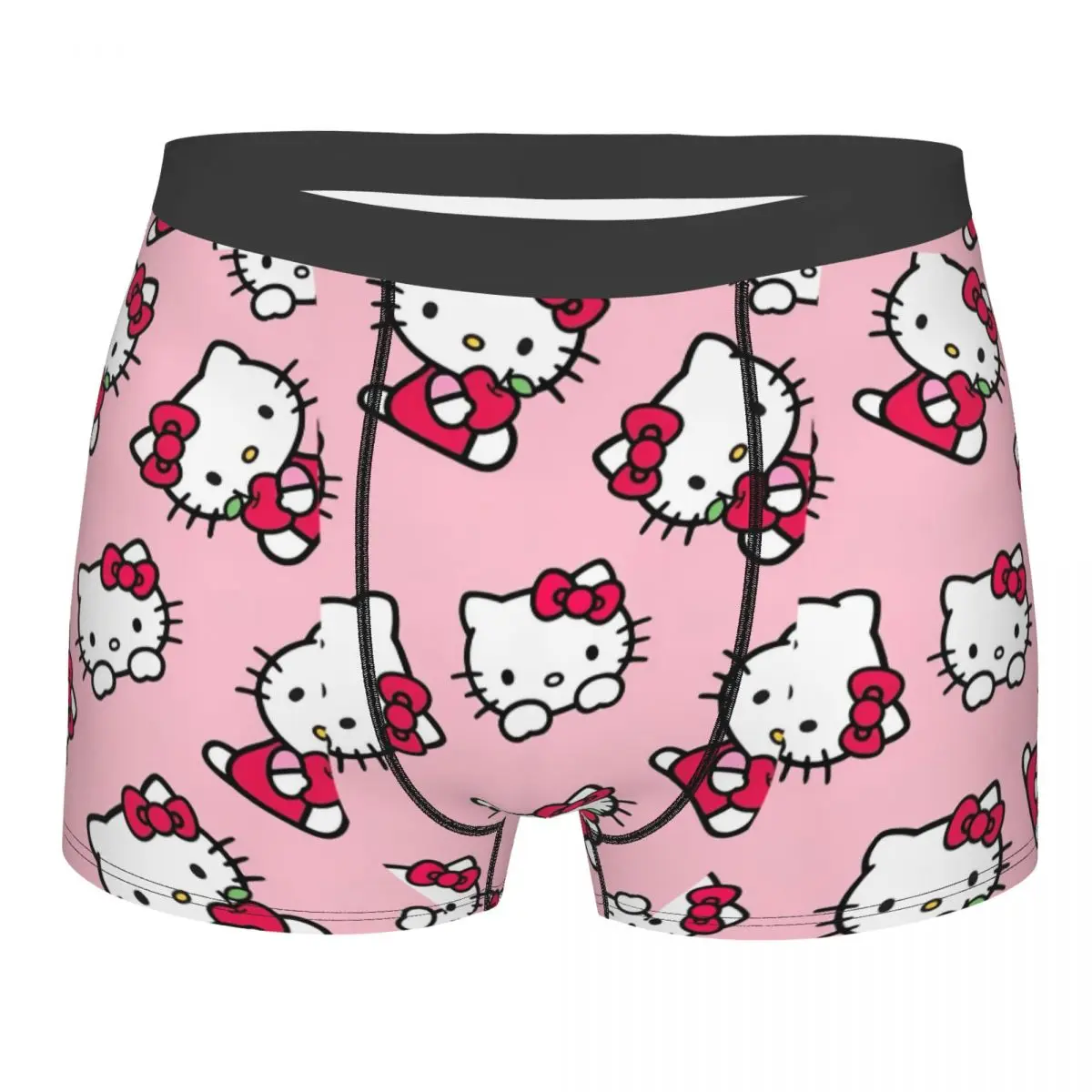 Custom Hello Kitty Pattern Cute Cartoon Boxers Pants Novelty Underwear Sanrio Cozy Boxer Briefs Gift For Men Underpants Gag