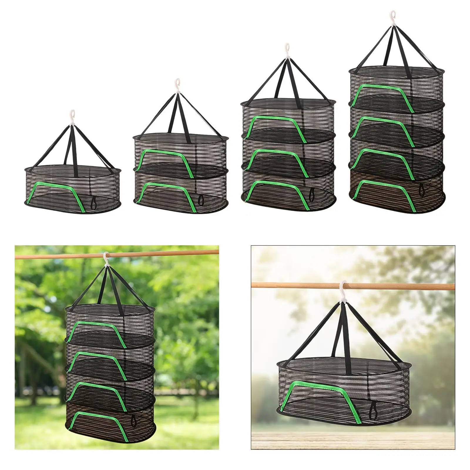 New  Home Drying Net Fish Racks Space Saving with 360 Degree Rotating Hook Multipurpose for Vegetables Dish Meat JJ0108