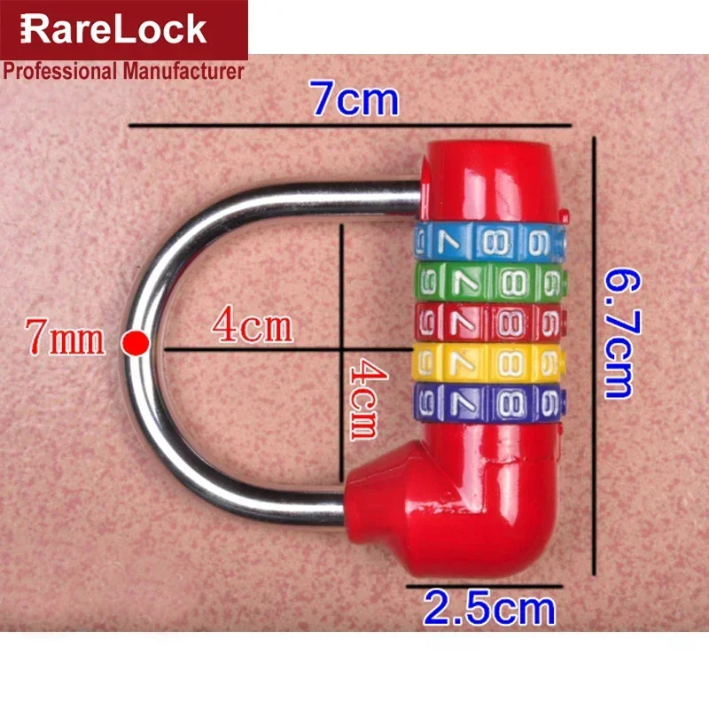 Red Combination Padlock 5 Letters Code Lock for Cabinet Suitcase Luggage Bicycle GYM Locker Rarelock ZS53 G