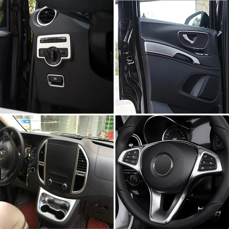 

For Mercedes Benz Vito W447 2016 - 2023 LHD Interior Accessories Inner Handle Frame Steering Wheel Lift Adjustment Button Cover