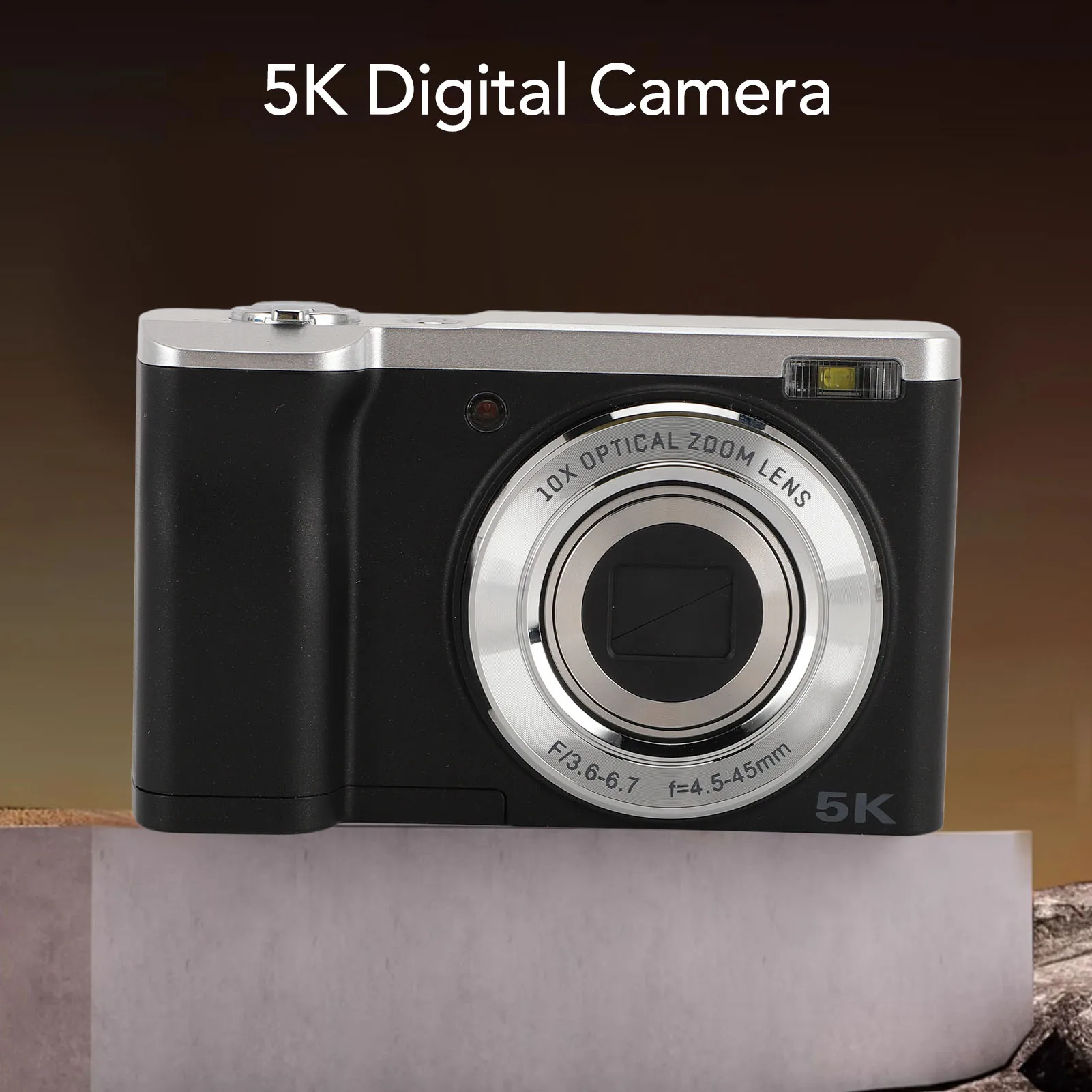 Digital Selfie Camera 5K Digital Camera 2.8 inch  Time Lapse 16MP Front 12MP Rear 10x Optical Zoom for Photography