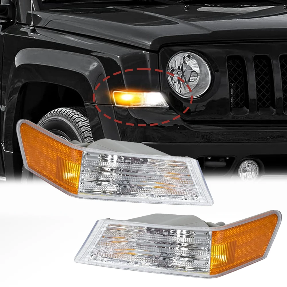 Car exterior side lamp Corner Park Lightcar  Front Turn Signal Side Marker Lamp fit for Jeep Patriot（Excluding light bulbs）