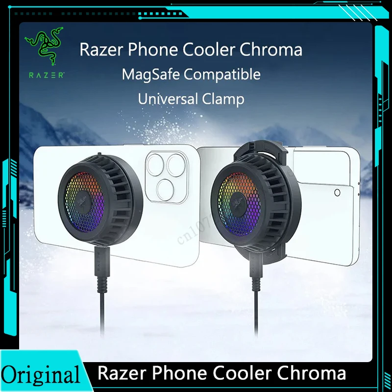 Razer Phone Cooler Chroma Con Raffreddamento Peltier E Ventola RGB Per IPhone E Android MagSafe