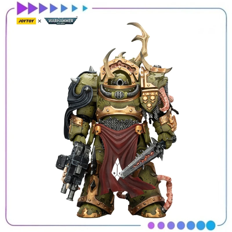 

【In Stock】JOYTOY 1/18 Action Figure Warhammer 40K Death Guard Blightlord Terminator 3 with Combi-bolter and Bubotic Blade Toy