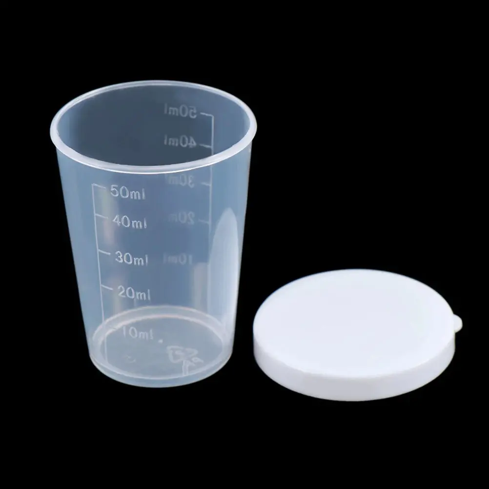 

20Pcs Plastic Measuring Cup with Lid Precision Scale Easy-Read Markings Leak-Proof Design for Kitchen Baking Laboratory
