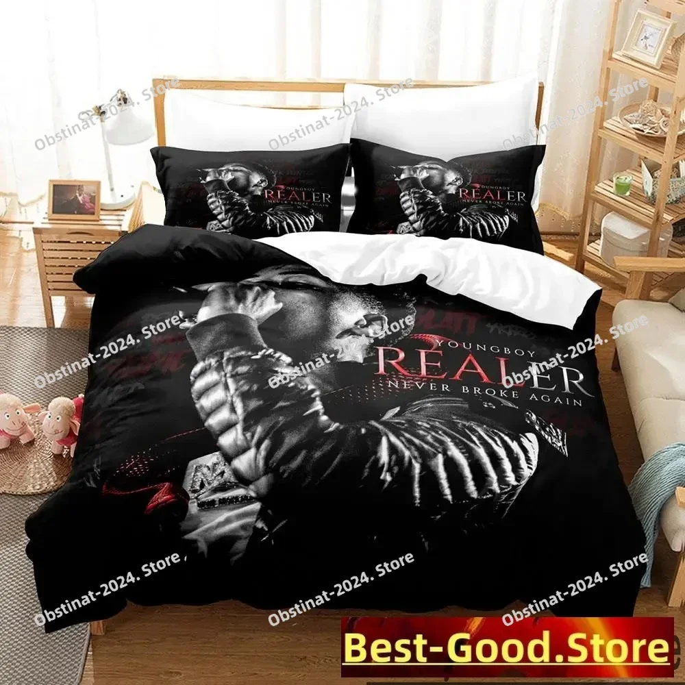 

3D YoungBoy Never Broke Again Bedding Set Duvet Cover Full Queen King Size Pillowcase Bed Printed Aldult Kid Bedroom Single Twin