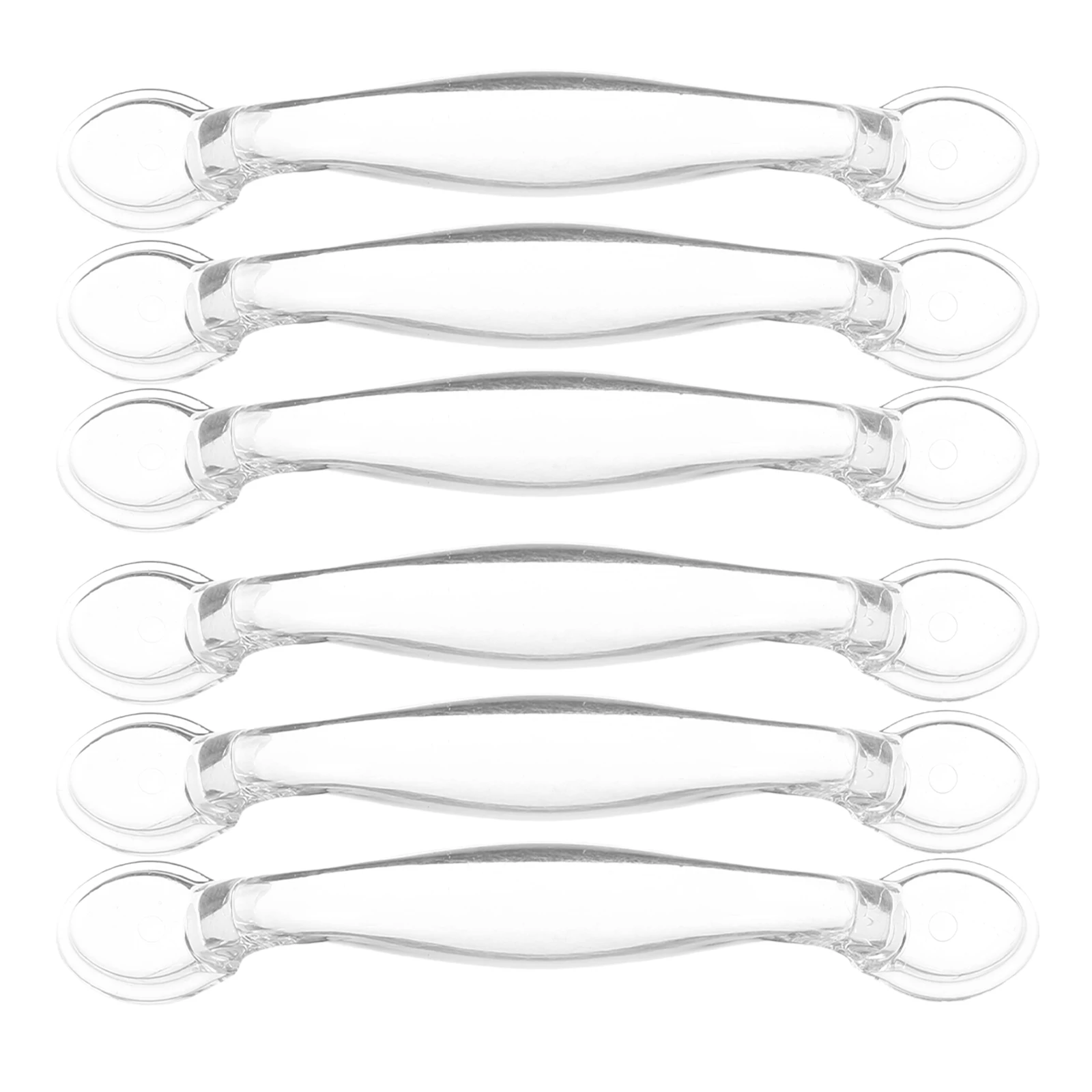 

6 Pcs Crystal Drawer Pulls Dresser Handle Cabinets Handles Bathroom Plastic Knobs Cupboard Clear