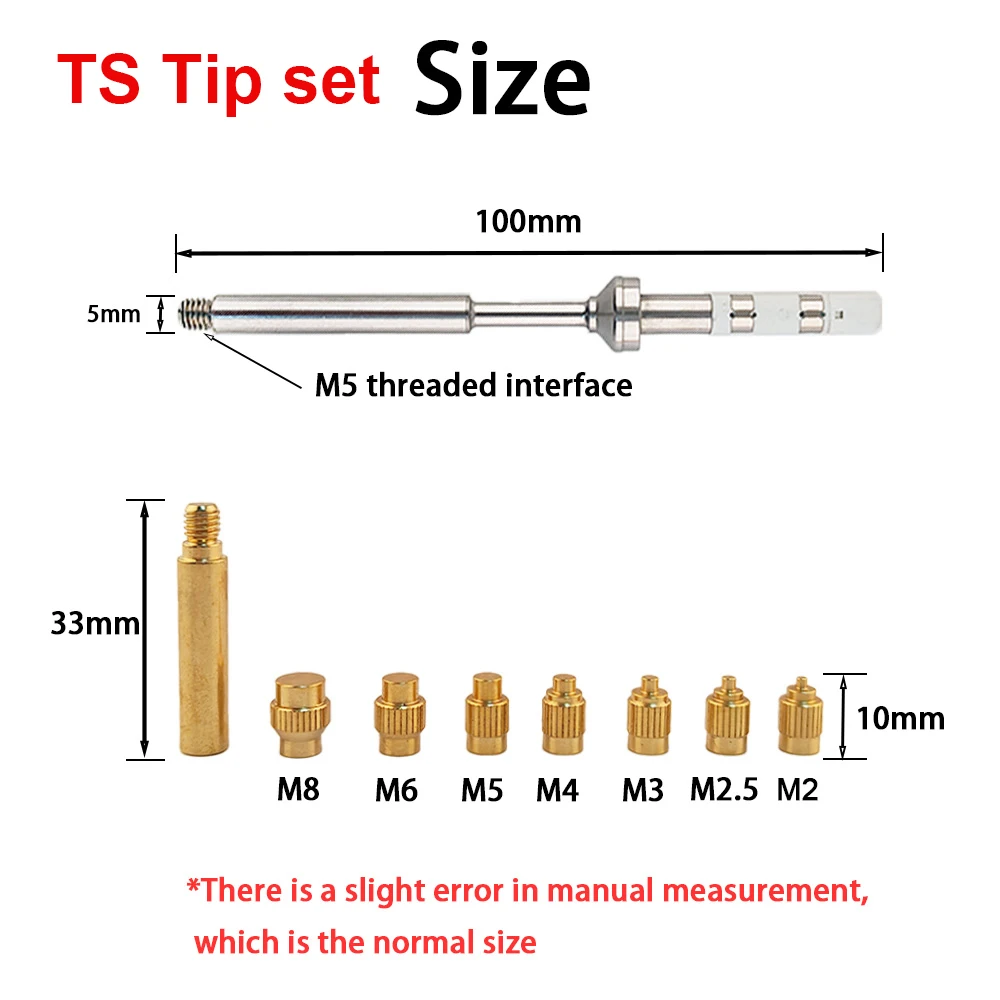 TS/T65 Heiß-Einpressmuttern-Set 3D Gewindebohrung Einsetzbare Heißschmelz-Messingmuttern Druckmutter-Set M2-M8 für TS101/Pinecil Lötkolben – Detail 9