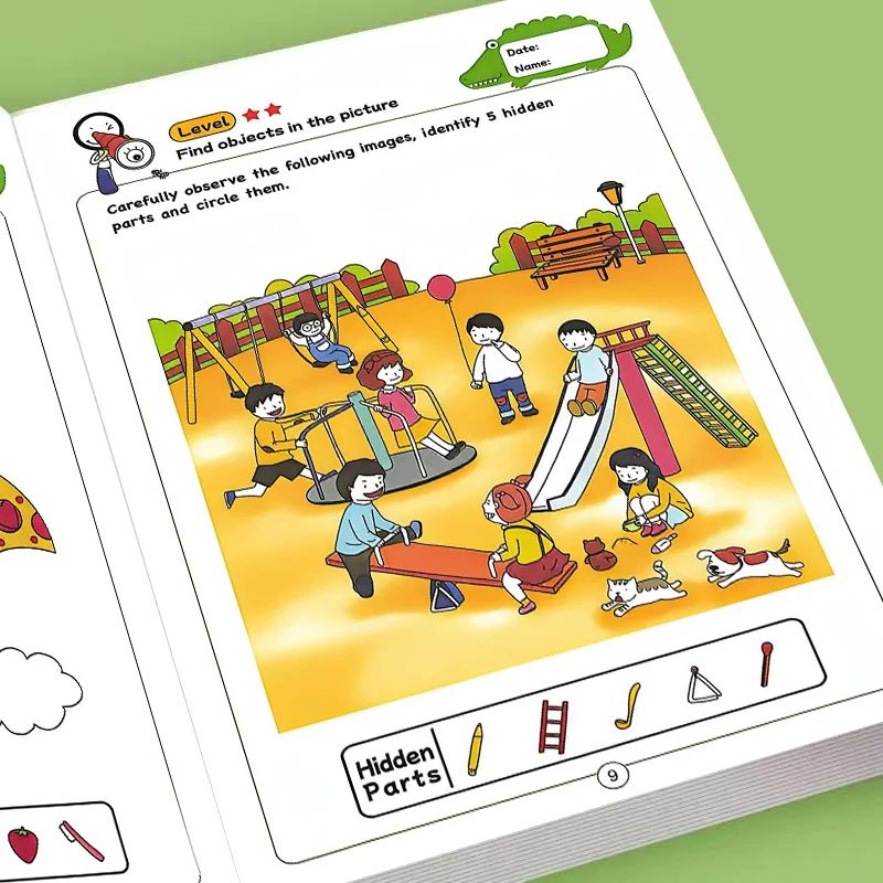 Livre de recherche de images cachées avancé pour enfants, cahier de puzzle d'entraînement à la concentration, livre de développement de l'observation amusant