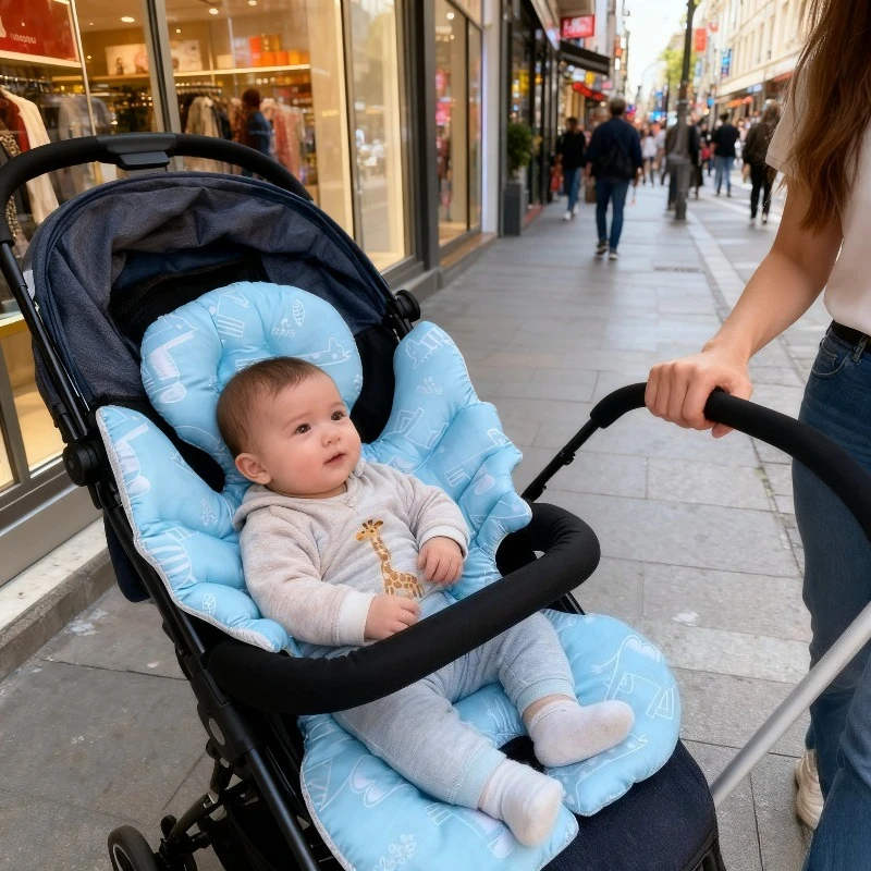 

Теплая подушка для сиденья для детской коляски, толстая подушка с дышащим чехлом для стульчика, всесезонные аксессуары для детской коляски