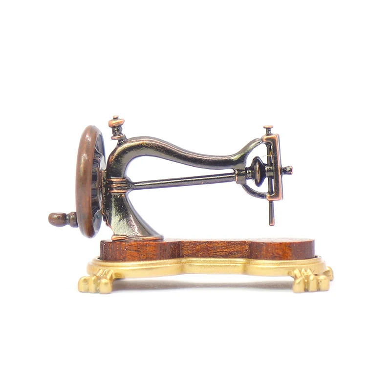 1Pc Retro Sewing Machine Knitting Tools Model 1:12 Dollhouse Miniature Furniture Decor Simulation Furniture Model