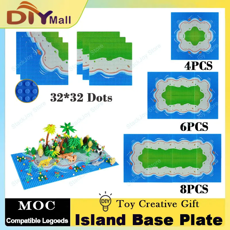 

32x32 Baseplate For Legoeds Classic 3811 Bricks Jungle Forest Ocean MOC Building Blocks DIY Creative Gift Kids Adults