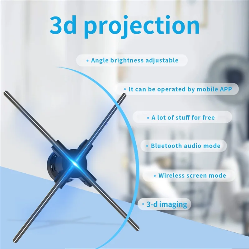

AA81-3D светодиодный голографический проектор, рекламный вентилятор, Wi-Fi 720, светодиодное приложение, голографическая голограмма, коммерческий светильник, настенный монтаж