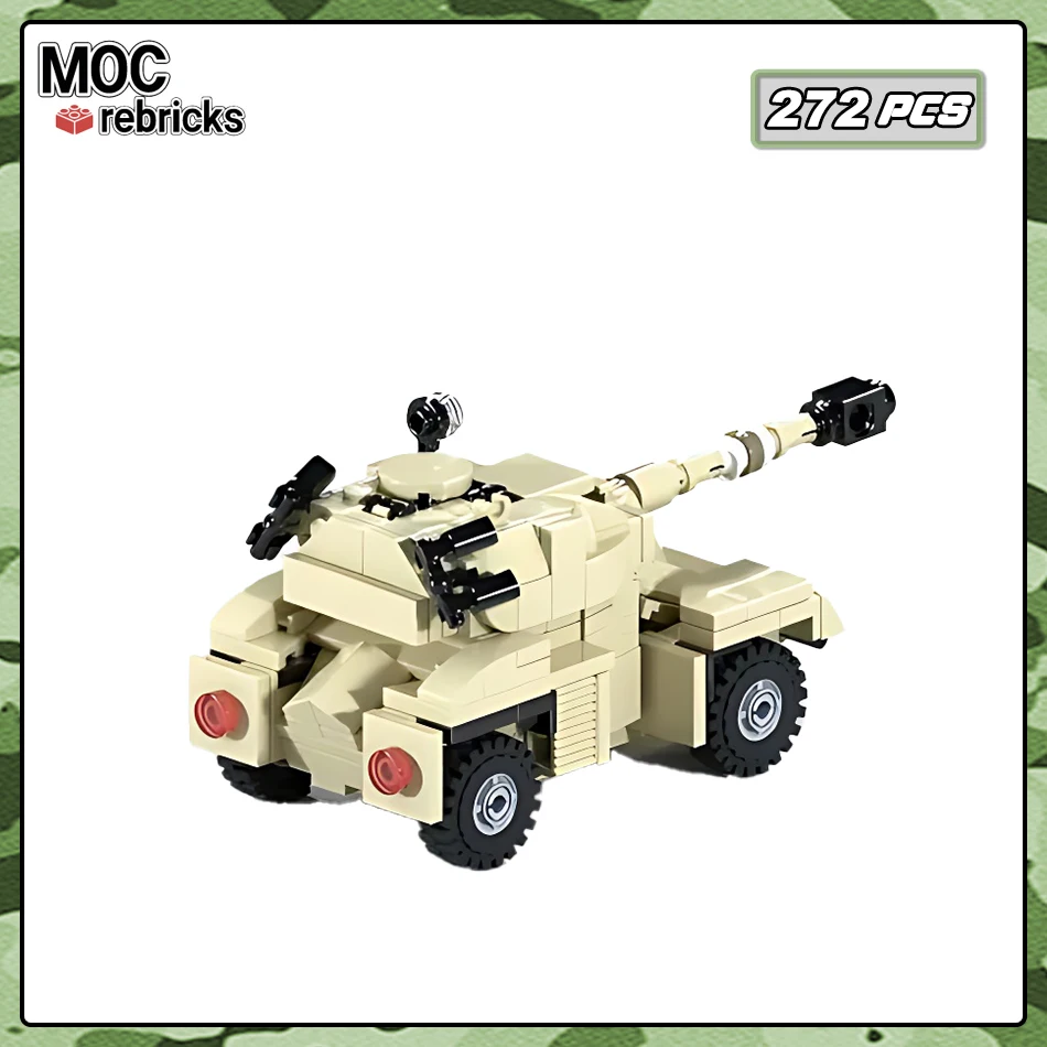 Military Series AML 90 Building Blocks Army Armed Vehicle Model DIY Assembled Technology Bricks Toys Kids Birthday Gifts