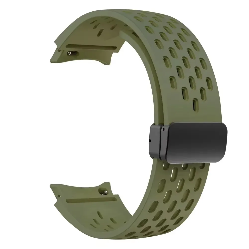 Silicone No Gaps Bracelet Strap for Samsung Galaxy Watch 6 5 4 40mm 44mm 5Pro 45mm Magnetic Buckle Band 6 Classic 43mm 47mm 42mm